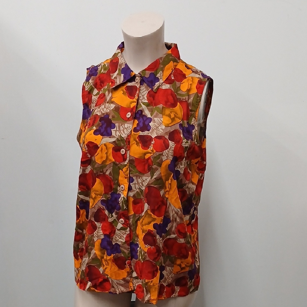 Vintage Notations Fruit Salad Blouse  Size 20W